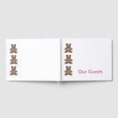 Roze teddyberen rand gastenboek (Volledig)