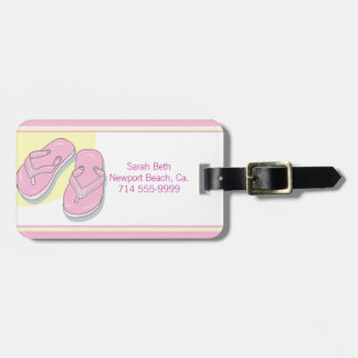 Roze Teenslippers Bagagelabel