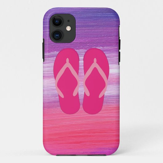 Roze Teenslippers Case-Mate iPhone Case (Achterkant)