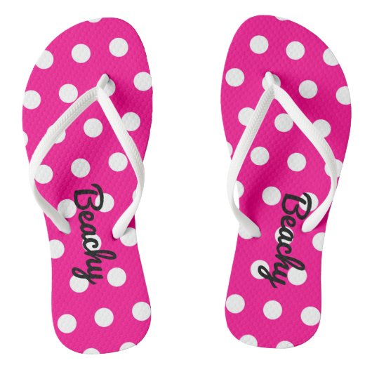 Roze teenslippers met een stip (Voetbed)