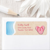 Roze Teenslippers op het Beach Label (Insitu)