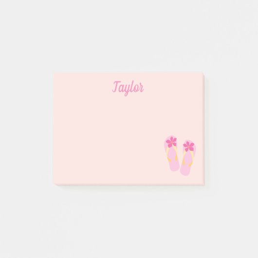 Roze teenslippers Post-it® Notes (Voorkant)