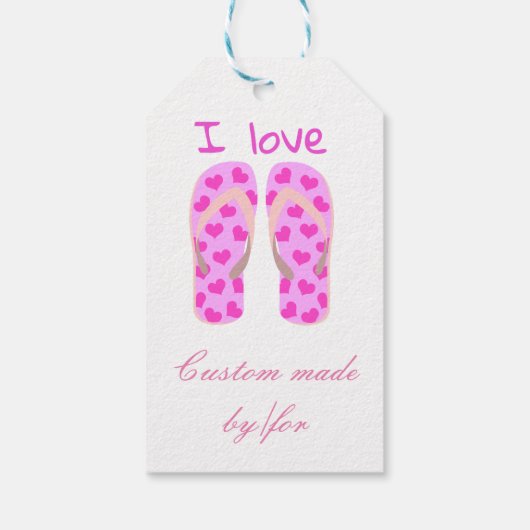 Roze Teenslippers Thunder_Cove Cadeaulabel (Achterkant)