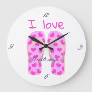 Roze Teenslippers Thunder_Cove Grote Klok