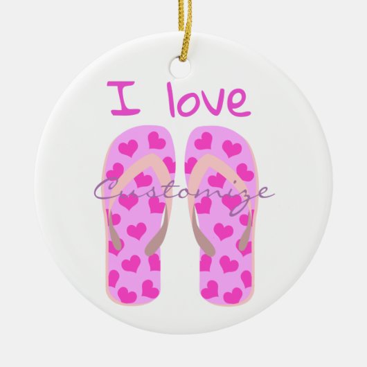 Roze Teenslippers Thunder_Cove Keramisch Ornament (Voorkant)