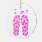 Roze Teenslippers Thunder_Cove Keramisch Ornament (Links)