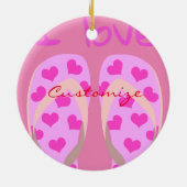 Roze Teenslippers Thunder_Cove Keramisch Ornament (Achterkant)