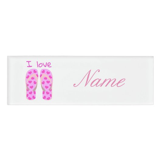 Roze Teenslippers Thunder_Cove Naambadge (Voorkant)