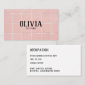 Roze tegel visitekaartje (Voorkant / Achterkant)