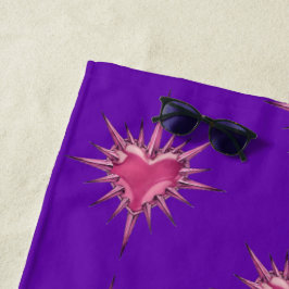 Roze Tegelhart Cybersigilism Strandtowel Strandlaken