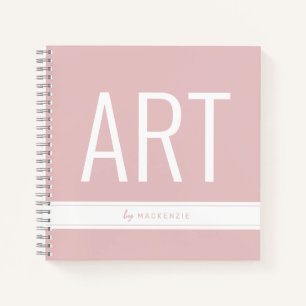 Roze Tekenkunst Schetsboek met Naam Notitieboek