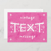 Roze  tekst Bericht Briefkaart (Voorkant / Achterkant)