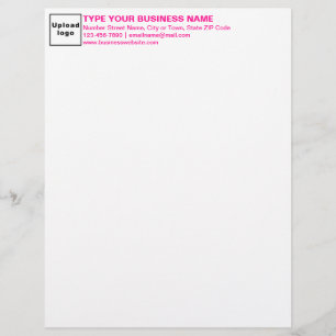 Roze tekstkoppen over business letterhead briefhoofd