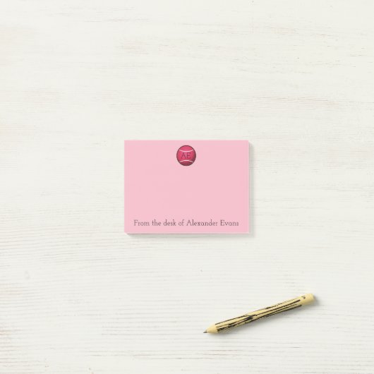 Roze Tennis Ball Post-it® Notes (Op bureau)