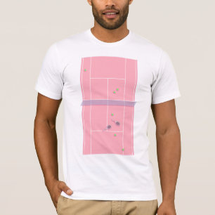 Roze Tennis Court Preppy Modern Tennis Player T-shirt