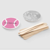 Roze tennisbal Handje met aangepaste foto Handwaaier (Niet-gemonteerd)