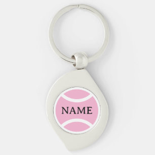 Roze tennisbal logo sleutelhanger met aangepaste n
