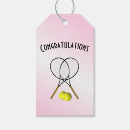 Roze tennisontwerp cadeaulabel