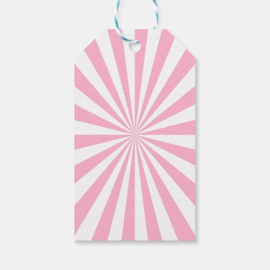Roze Tent Circus Carnaval verjaardagsgunst Label Cadeaulabel (Achterkant)