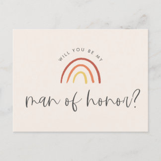 Roze Terracotta Regenboog Man van Eer Uitnodiging Briefkaart