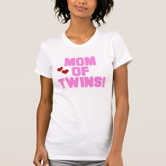 Roze Text mama van Twins T-shirt (Voorkant)