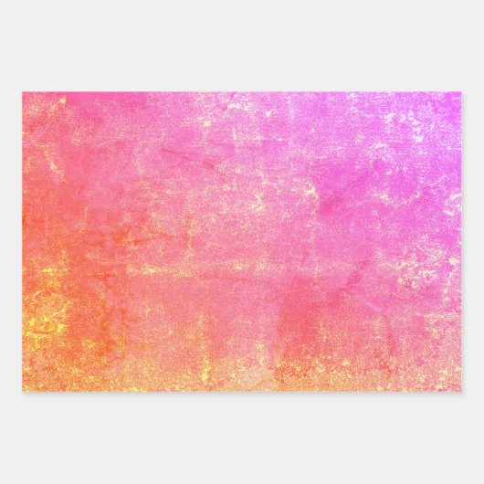 Roze textuur  Antiek Geel Paars Chic Inpakpapier Vel (Voorkant)