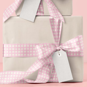 Roze Textuur Gingham Lint