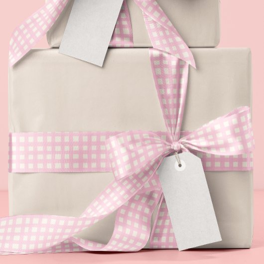 Roze Textuur Gingham Lint