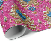 roze Thais patroon Cadeaupapier (Rol Hoek)