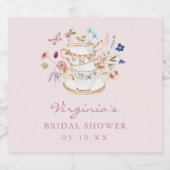 Roze Thee Partij Sparkling Wijnetiket (Enkel label)