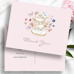 Roze Thee Party Bruidsuitnodiging Briefkaart