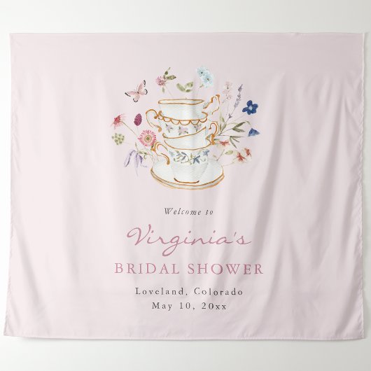 Roze Thee Party Wandtapijt Wandkleed