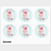 Roze Thee Roos Envelop of Gift Seals Ronde Sticker (Vel)