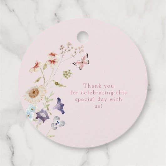 Roze theepartij bedankjes labels (Achterkant)