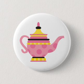 Roze theepot ronde button 5,7 cm