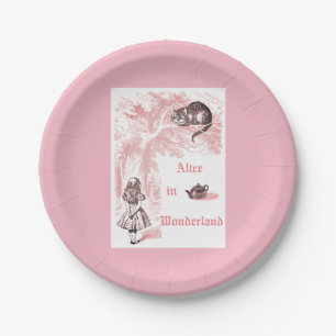 Roze thema  Alice in Wonderland Tea Party Papieren Bordje