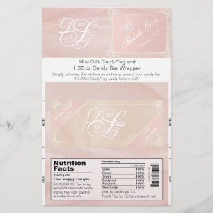 Roze Thema Candy Bar Verpakking & Gift Card/Tag Flyer