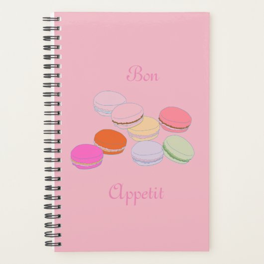 Roze thema Parijs Frans Macaron Bon Appetit Planner (Voorkant)