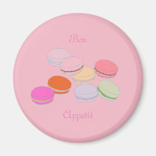Roze Thema Paris Franse Macaron Bon Appetit Magnet Magneet