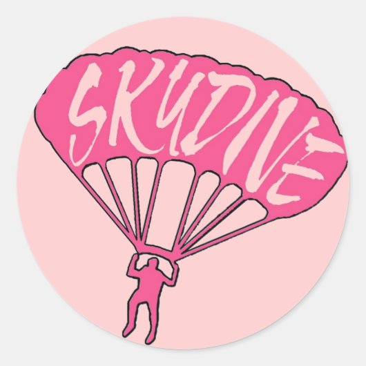 Roze thema skydive fanatieke venster stickers (Voorkant)