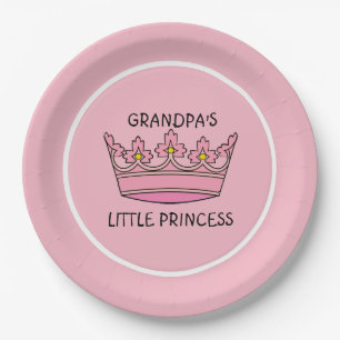 Roze Tiara Opa's Kleine Prinses Papieren Bordje