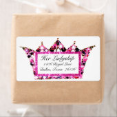 Roze Tiara-verzendlabels Etiket (Insitu)