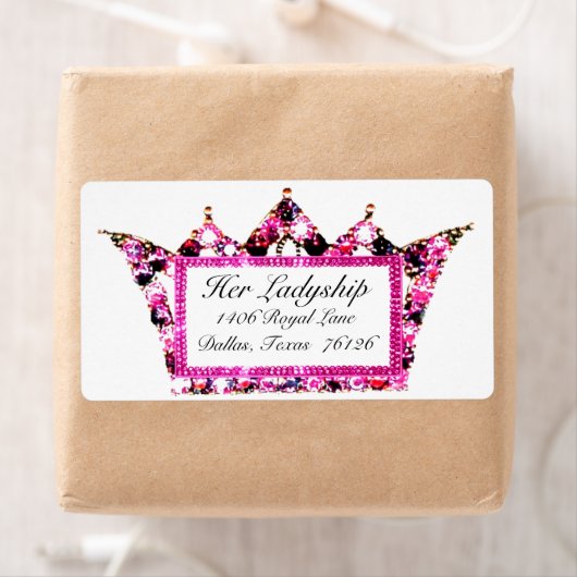 Roze Tiara-verzendlabels Etiket (Insitu)
