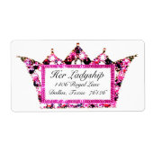 Roze Tiara-verzendlabels Etiket (Voorkant)