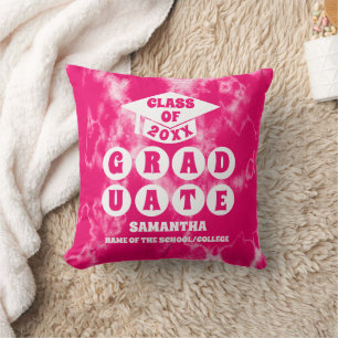 Roze Tie Dye Afstuderen Kussen