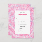 Roze Tie Dye Bat Mitzvah Response Kaart (Voorkant / Achterkant)