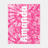 Roze Tie Dye Gepersonaliseerde naam Fleece Deken (Voorkant)
