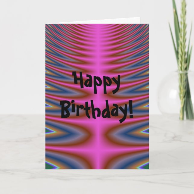 Roze Tie Dye Happy Birthday Kaart (Voorkant)