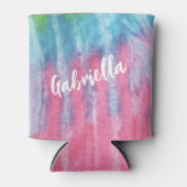 Roze Tie Dye Modern Boho Hippy Personalized Blikjeskoeler (Voorkant)