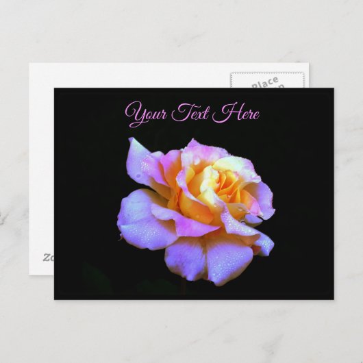 Roze Tie Dye Roos Ansichtkaart *aanpassen* Briefkaart (Voorkant / Achterkant)